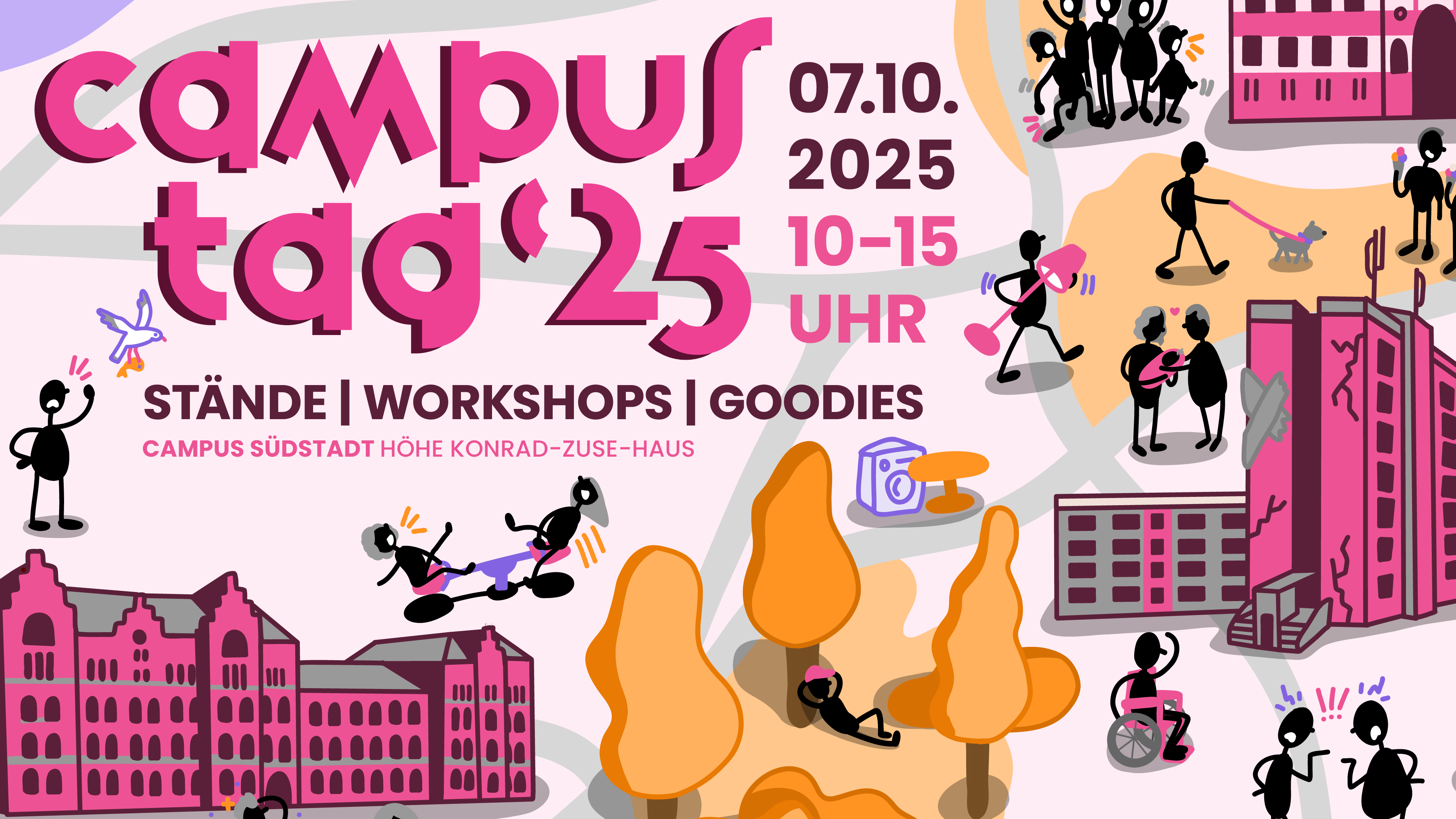 Campustag: 07.10.2024, Südstadt Campus, 10–15 Uhr, Stände / Workshops / Goodies